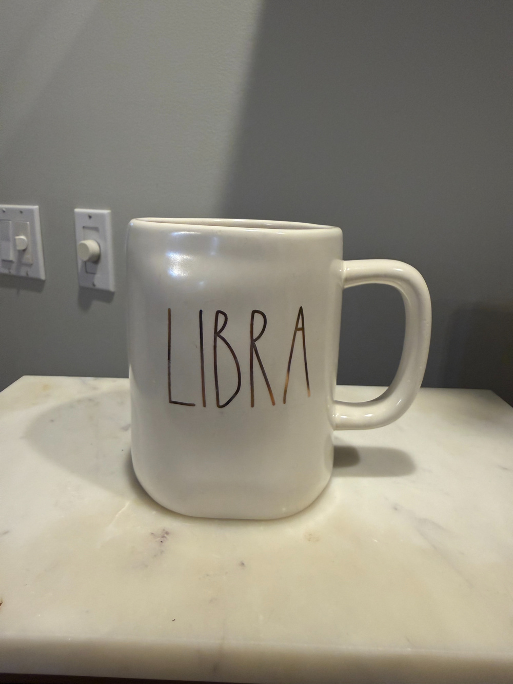 Rae Dunn Libra Ceramic Mug Zodiac Astrology White 24 Oz - Used